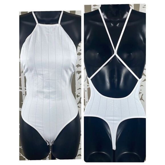 NWT $48 Free People Halter Neck Body Suit XS S - Picture 1 of 7